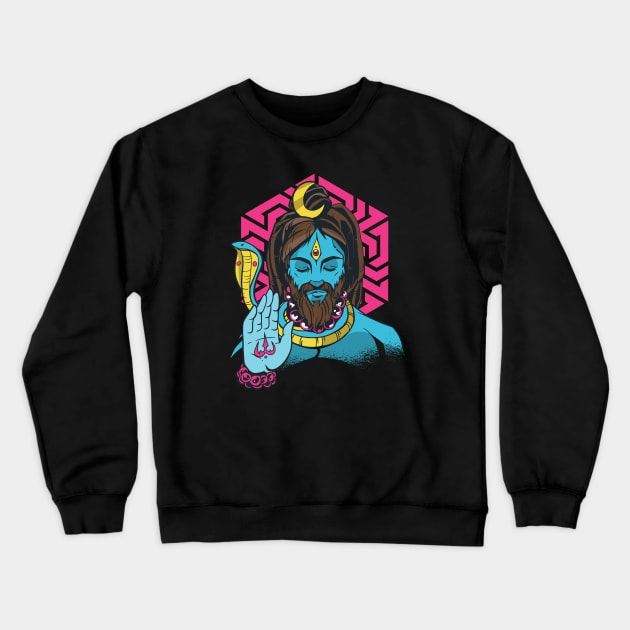 Lord Shiva Illustration Crewneck Sweatshirt by SLAG_Creative